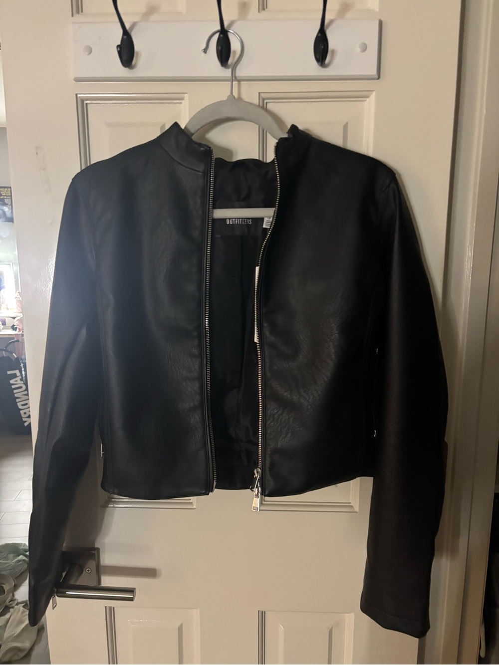 Urban Outfitters Black Faux Leather Zip Jacket